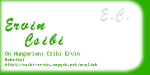 ervin csibi business card